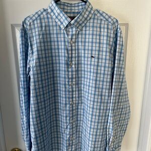 Vineyard Vines Men's Blue Checkered Shirt